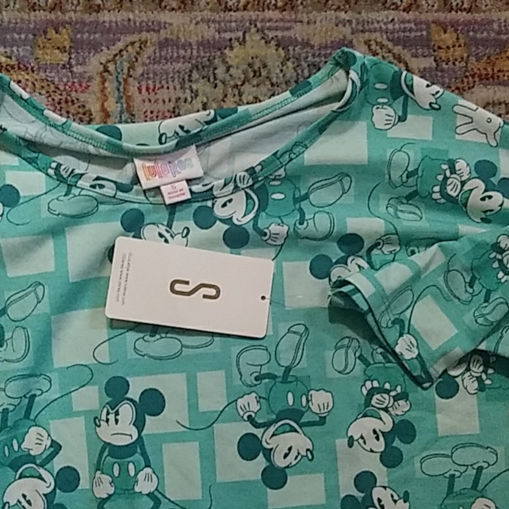 Lularoe Irma teal mint mickey s nwt - Picture 2 of 3
